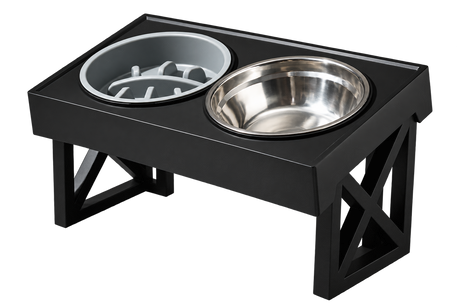 Elevated Slow-Feed Dog Bowl — isolated product on a transparent background