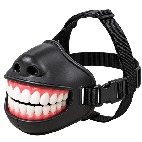 Fanged Dog Costume Mask — isolated product on a transparent background