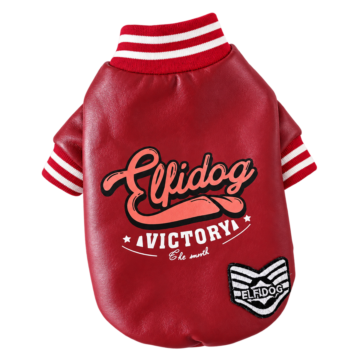 Faux Leather Dog Jacket — isolated product on a transparent background