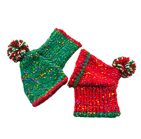 Festive Knit Dog Hood — isolated product on a transparent background