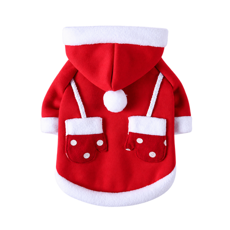 Festive Mittens Dog Hoodie — isolated product on a transparent background