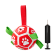 Festive Rope Ball Dog Toy — isolated product on a transparent background