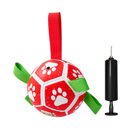 Festive Rope Ball Dog Toy — isolated product on a transparent background