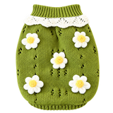 Floral Jacquard Pet Sweater — isolated product on a transparent background