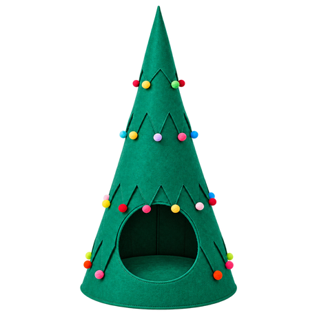 Foldable Christmas Cat Tent isolated on transparent background