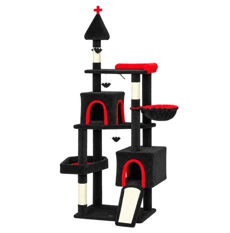 Gothic Coffin Cat Tower — isolated product on a transparent background