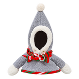 Grey Fleece Pet Hood — isolated product on a transparent background