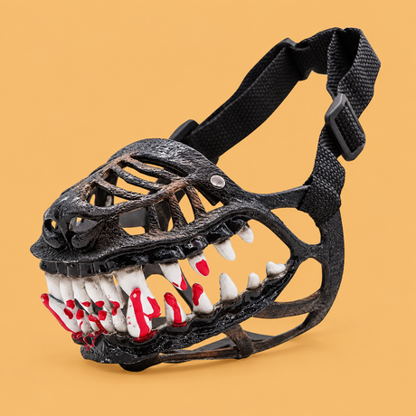 Fanged Halloween Animal Mask — product on peach background