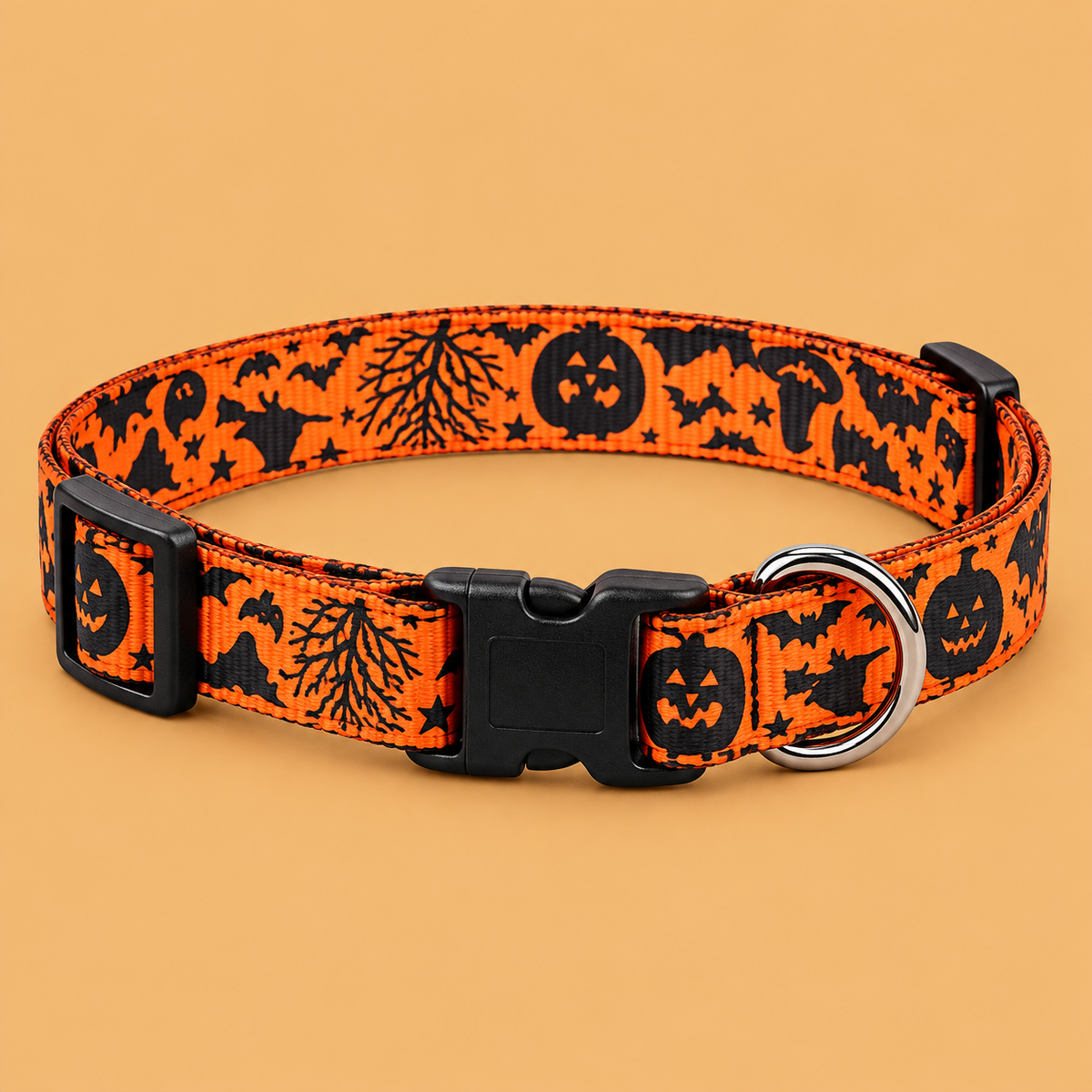 Halloween Pet Collar Collection — product on peach background