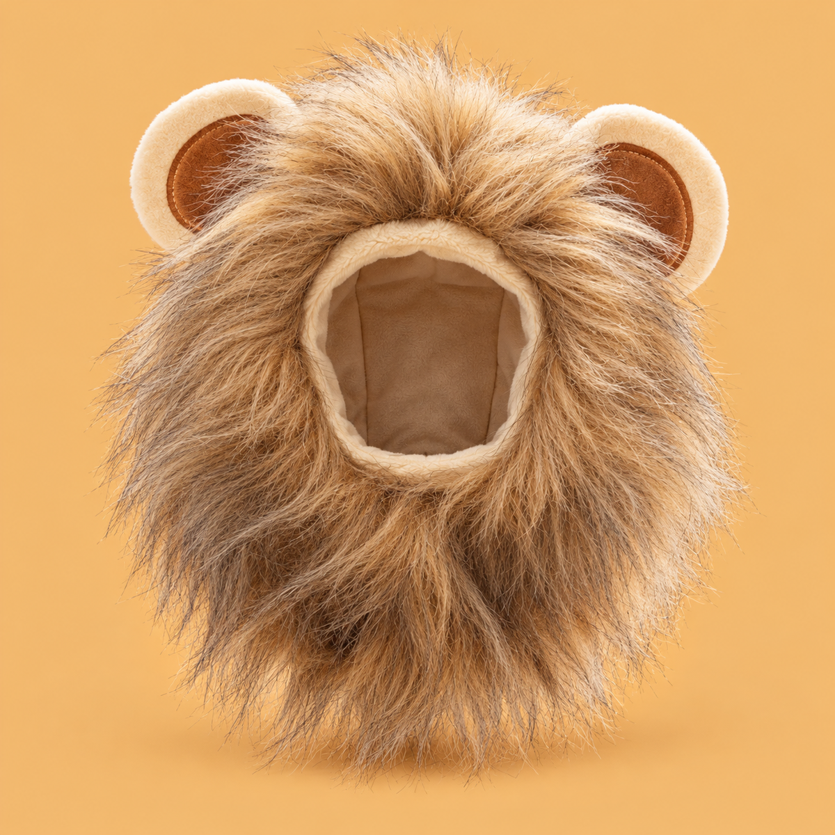 Lion Mane Pet Hat — product on peach background
