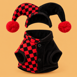 Jester Dog Costume — product on peach background