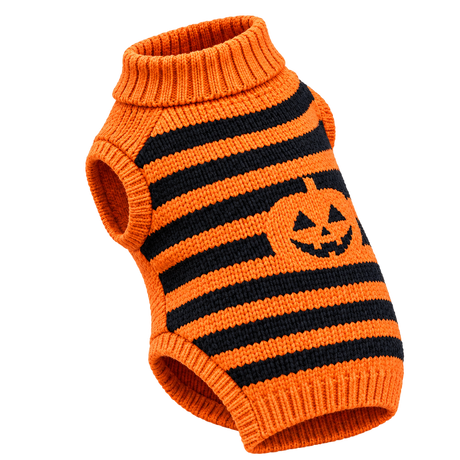 Halloween Orange Dog Sweater — isolated product on a transparent background