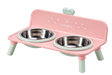 Heart Raised Double Pet Bowl — isolated product on a transparent background