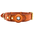 Leather AirTag Dog Collar — isolated product on a transparent background
