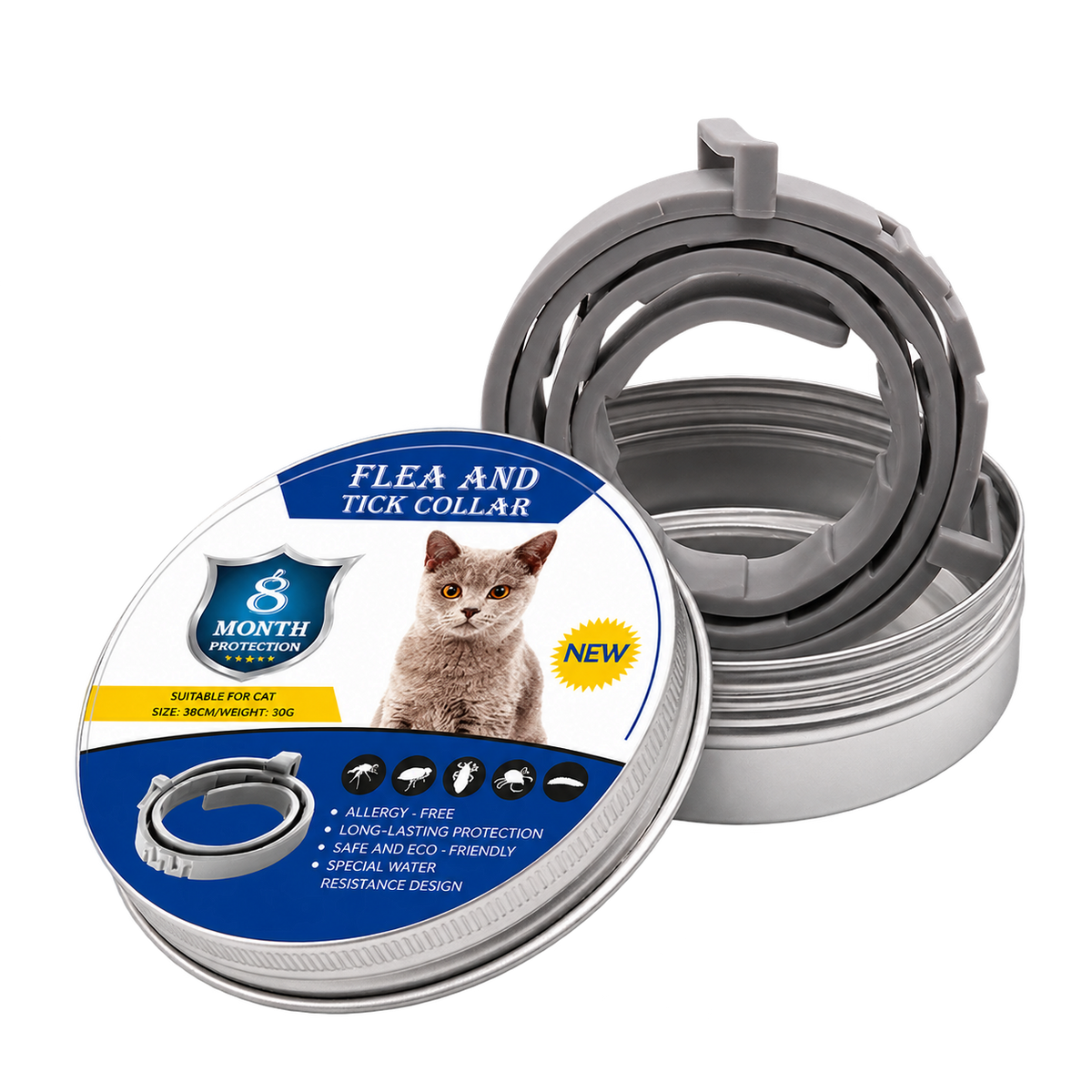 Mosquito-Repellent Pet Collar — isolated product on a transparent background
