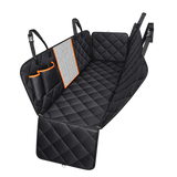 Orange-Trim Dog Car Mat — isolated product on a transparent background
