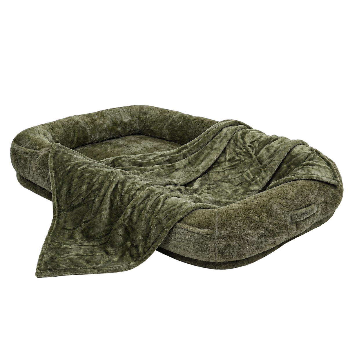 Oversized Pet & Human Lounge Bed isolated on transparent background