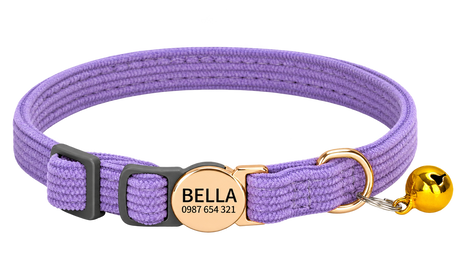 Personalised Corduroy Cat Collar — isolated product on a transparent background