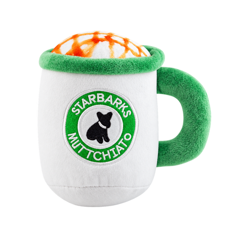 Plush Cup Squeaky Dog Toy — isolated product on a transparent background