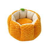 Plush Pumpkin Cat Nest — isolated product on a transparent background