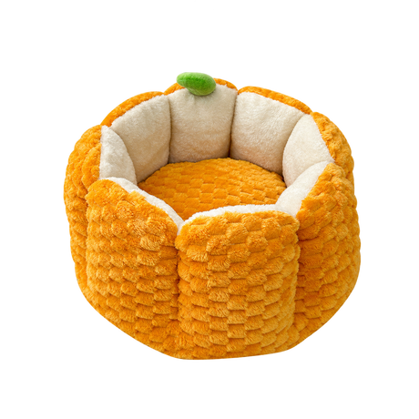 Plush Pumpkin Cat Nest — isolated product on a transparent background