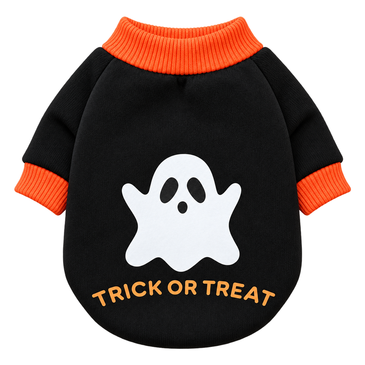 Pumpkin & Skull Dog Sweater — isolated product on a transparent background