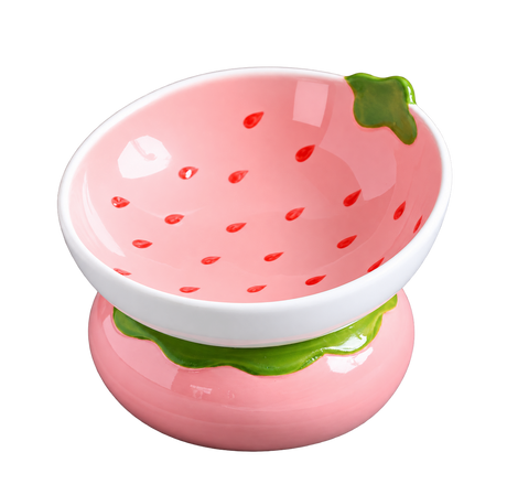 Raised Ceramic Cat Bowl — isolated product on a transparent background
