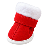 Red Christmas Dog Boots — isolated product on a transparent background