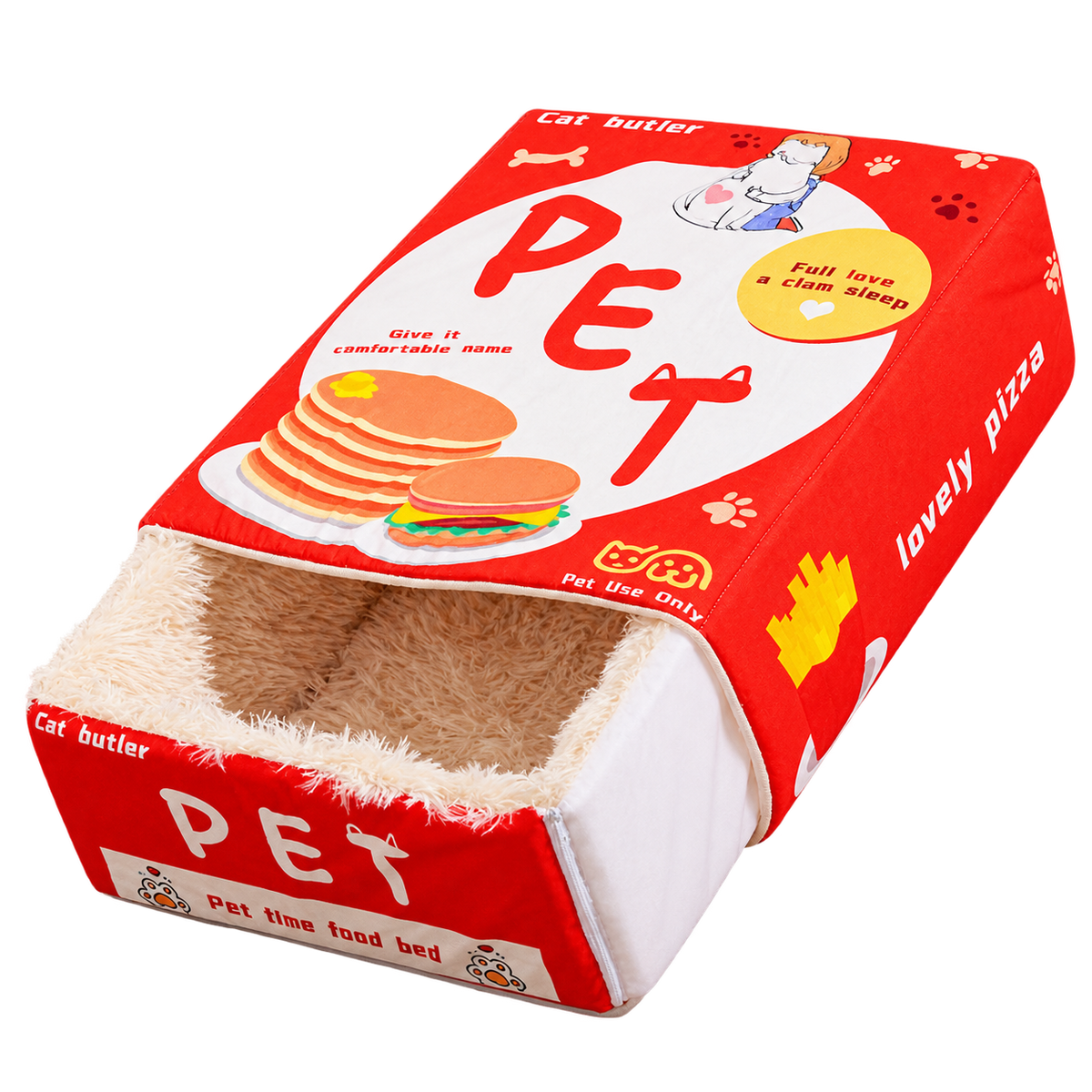 Red Snack Box Cat Bed isolated on transparent background