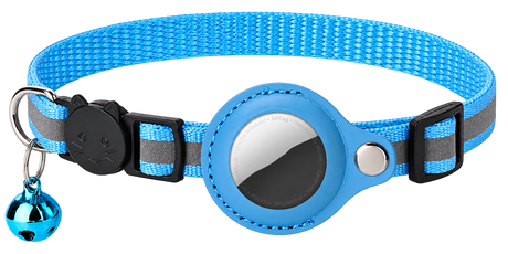Reflective AirTag Bell Pet Collar — isolated product on a transparent background