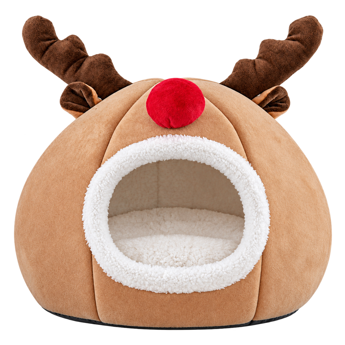 Reindeer Plush Cave Bed isolated on transparent background