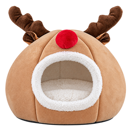 Reindeer Plush Cave Bed isolated on transparent background