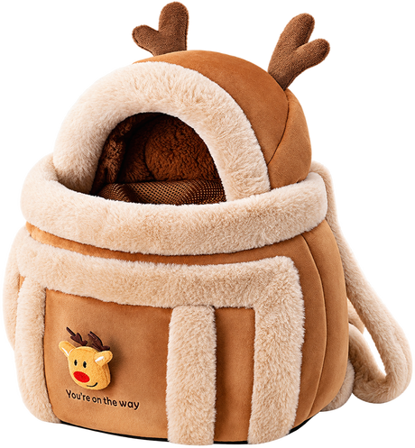 Reindeer Plush Pet Carrier — isolated product on a transparent background
