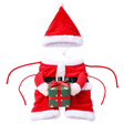 Santa Cat Costume with Gift Box – Christmas Pet Outfit — isolated product on a transparent background