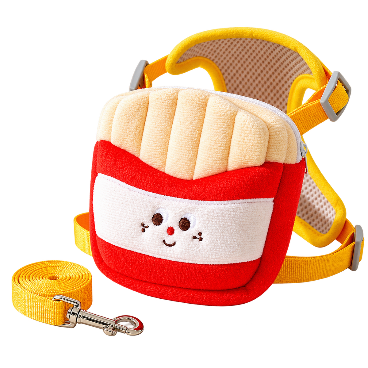 Snack Print Pet Harness Set — isolated product on a transparent background