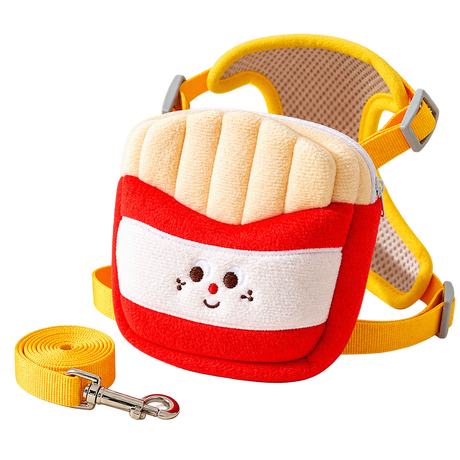 Snack Print Pet Harness Set — isolated product on a transparent background