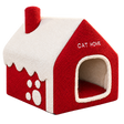 Snow Cottage Cat Hideaway isolated on transparent background