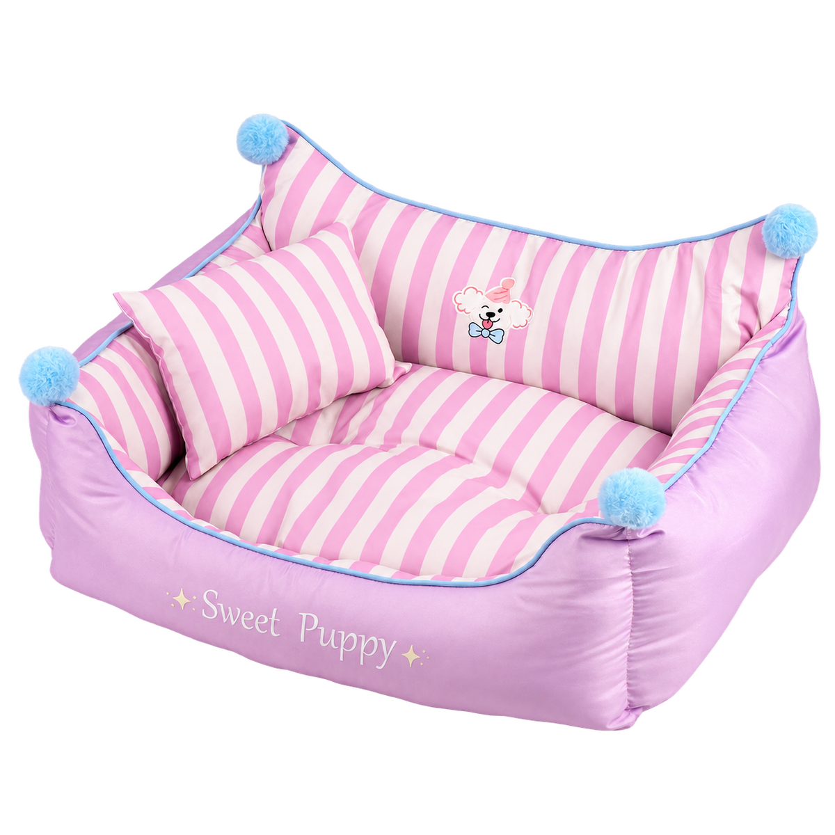 Striped Pet Lounge Bed isolated on transparent background