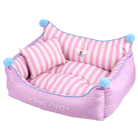 Striped Pet Lounge Bed isolated on transparent background