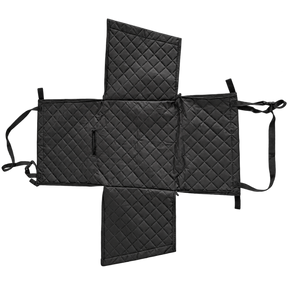 Waterproof Dog Travel Seat — black quilted seat protector, isolated on a transparent background