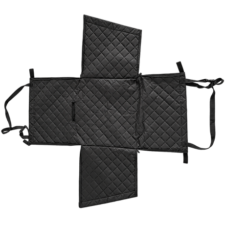 Waterproof Dog Travel Seat — black quilted seat protector, isolated on a transparent background