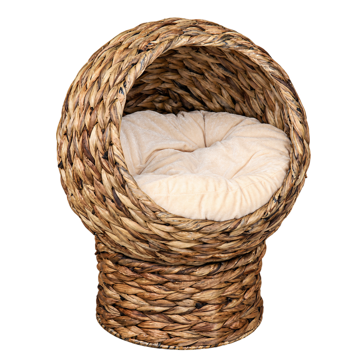 Wicker Egg Chair Cat Bed isolated on transparent background