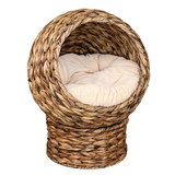 Wicker Egg Chair Cat Bed isolated on transparent background