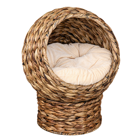 Wicker Egg Chair Cat Bed isolated on transparent background